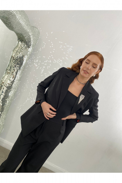 Брюки прямые деловые из текстиля с карманами и застежкой i3i Fashion 702 - фото 3