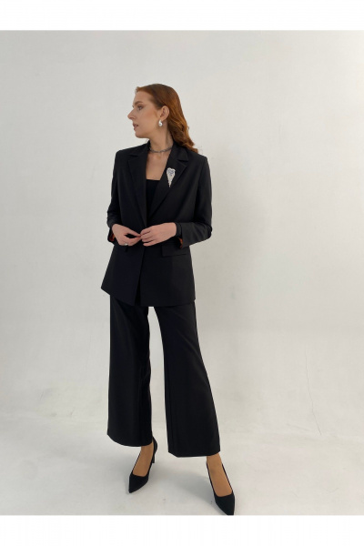 Брюки прямые деловые из текстиля с карманами и застежкой i3i Fashion 702 - фото 1