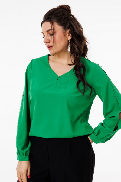 Блуза Anelli 1377 ирландский_зеленый - фото 7