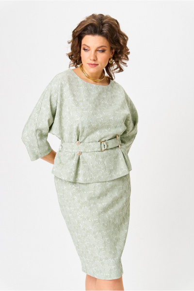 Блуза, юбка Bonna Image 914/2 зеленый - фото 10