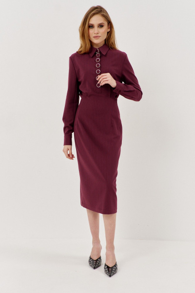 Платье FLAIM 1142 марсала - фото 6