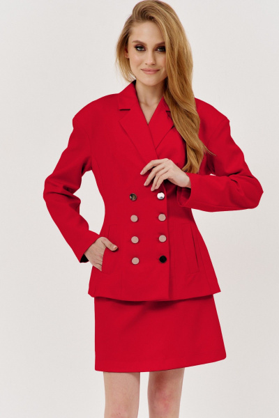 Жакет, юбка FLAIM 1146.02 красный - фото 2