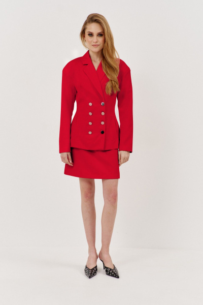 Жакет, юбка FLAIM 1146.02 красный - фото 1