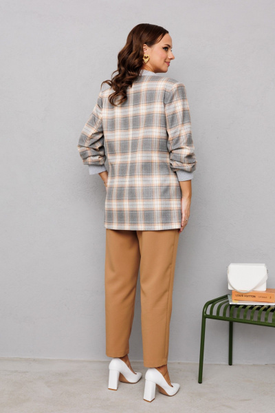 Брюки, жакет Mubliz 229 клетка_карамель - фото 14