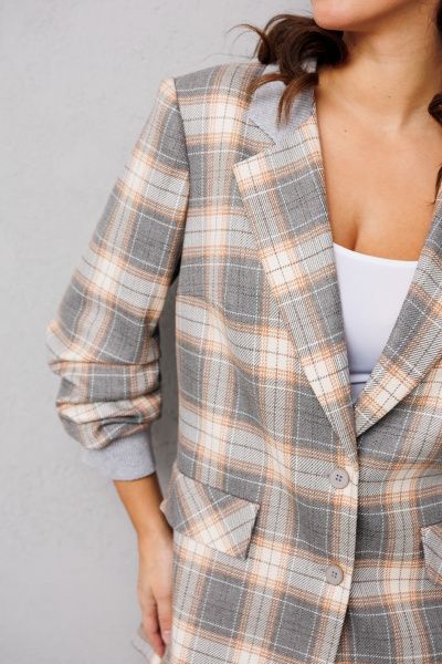 Брюки, жакет Mubliz 229 клетка_карамель - фото 13