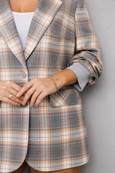 Брюки, жакет Mubliz 229 клетка_карамель - фото 12