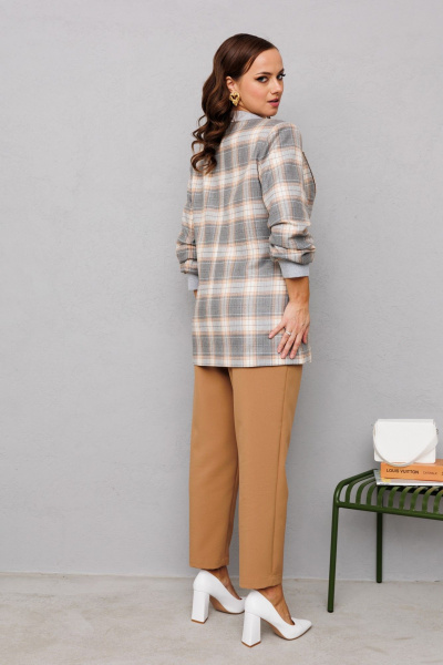 Брюки, жакет Mubliz 229 клетка_карамель - фото 3