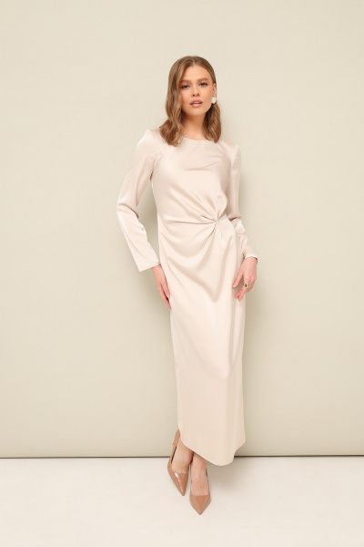 Нарядное полуприлегающего силуэта вечернее платье с драпировкой PUR PUR 11-330/1 - фото 1