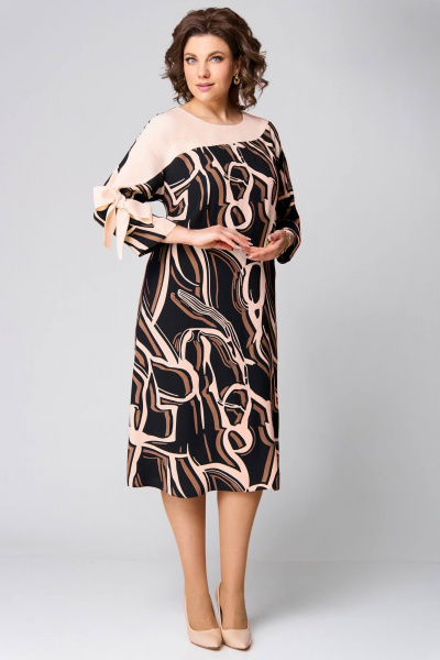 Платье Мишель стиль 1249 черно-бежевый - фото 7