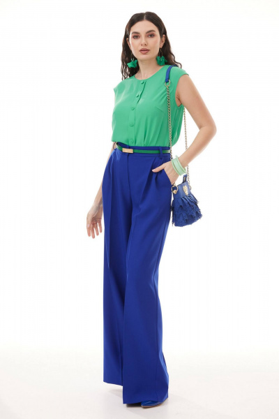 Блуза, брюки, жакет Твой имидж 2106 ультрамарин - фото 5
