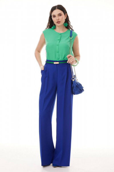 Блуза, брюки, жакет Твой имидж 2106 ультрамарин - фото 2