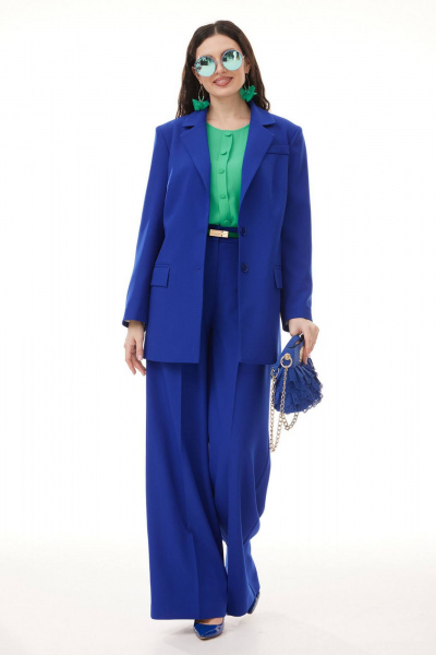 Блуза, брюки, жакет Твой имидж 2106 ультрамарин - фото 1