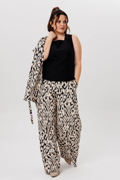 Брюки, жилет, топ Michel chic 1408 бежевый,черный - фото 6