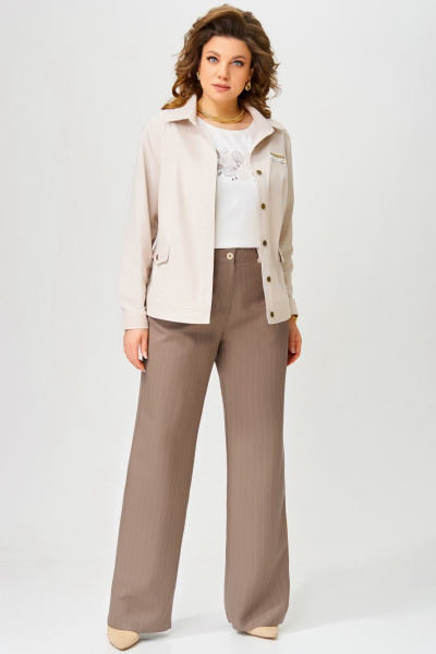 Брюки, бомбер, топ Fita 4021 бежево-коричневый - фото 3