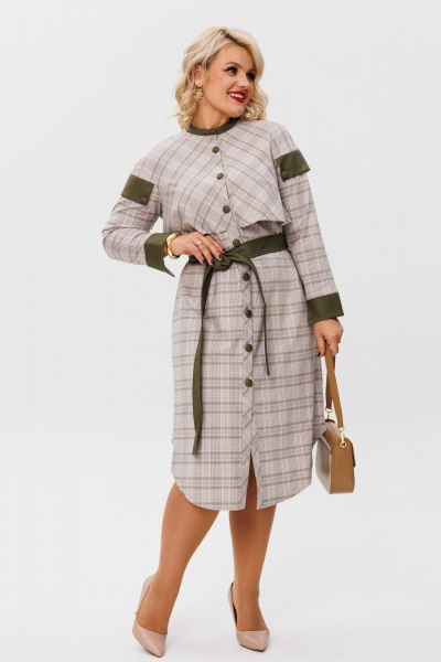 Платье Anelli 1267 милитари - фото 1