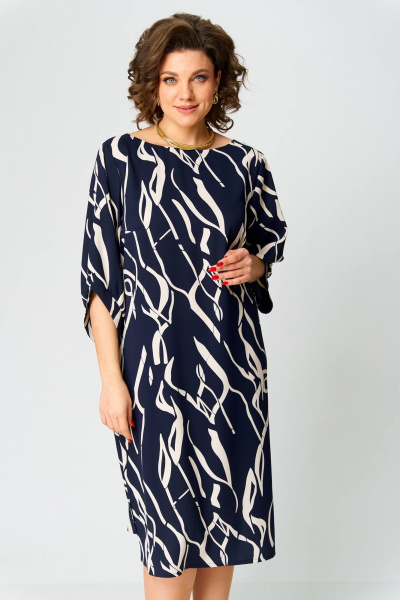 Платье Runella 1628 синий+беж - фото 7