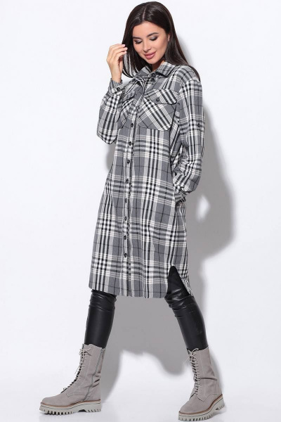 Платье LeNata 11169 серый-в-клетку - фото 9