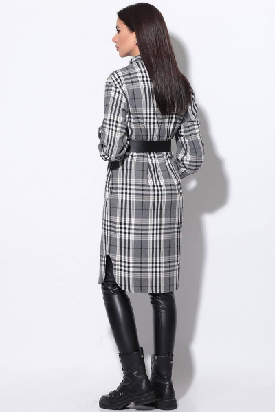 Платье LeNata 11169 серый-в-клетку - фото 2