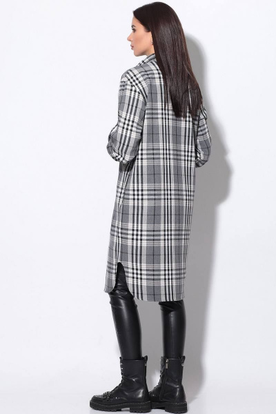 Платье LeNata 11169 серый-в-клетку - фото 5