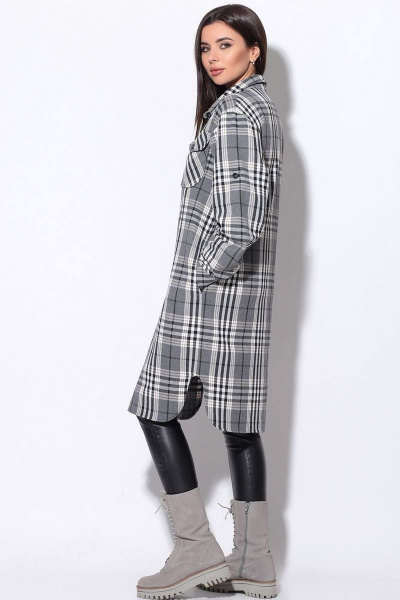 Платье LeNata 11169 серый-в-клетку - фото 8