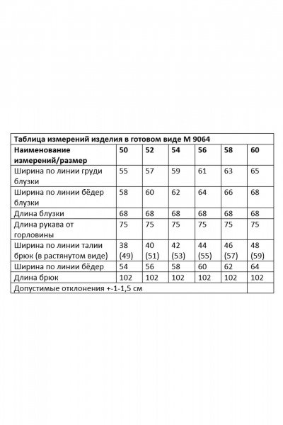 Блуза, брюки Andina city 9064-25 красный-мультиколор - фото 7