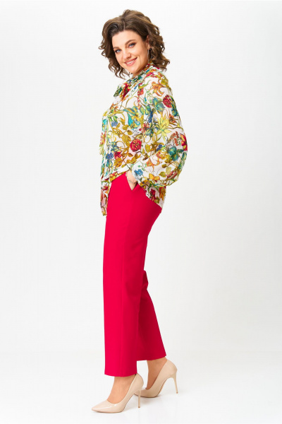 Блуза, брюки Andina city 9064-25 красный-мультиколор - фото 6