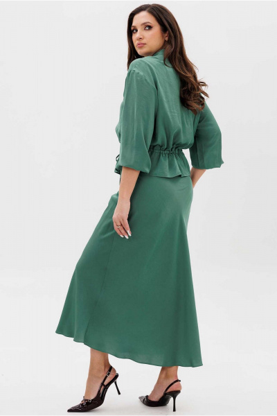 Женский костюм из текстиля с юбкой и блузой на кулисе Mislana С1038 - фото 6