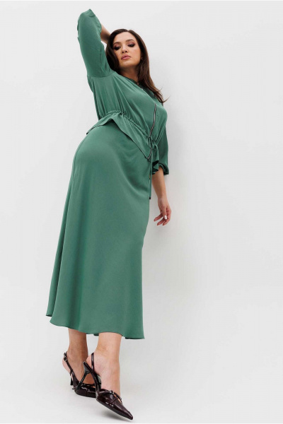 Женский костюм из текстиля с юбкой и блузой на кулисе Mislana С1038 - фото 5