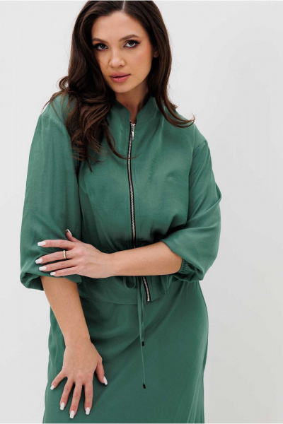 Женский костюм из текстиля с юбкой и блузой на кулисе Mislana С1038 - фото 3