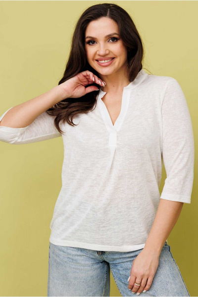 Джемпер из вискозы и текстиля с ассиметричным низом Mislana 1111 - фото 1