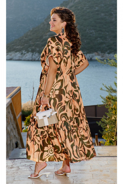 Блуза, платье Vittoria Queen 24243 оранжевый-хаки - фото 2