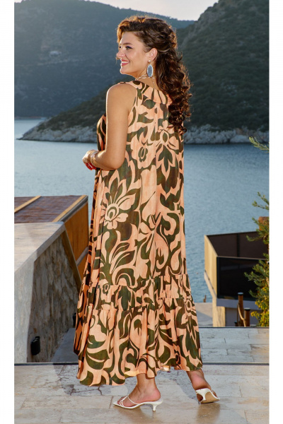 Блуза, платье Vittoria Queen 24243 оранжевый-хаки - фото 6