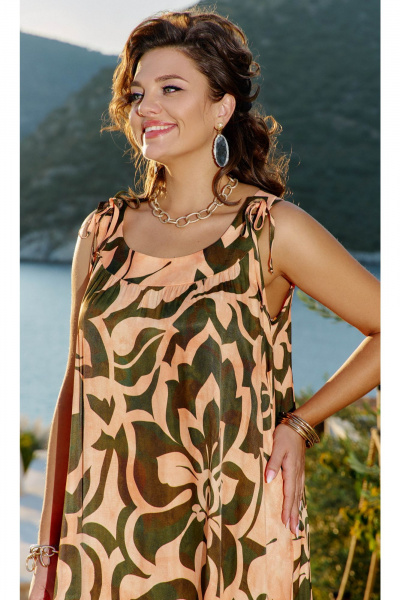 Блуза, платье Vittoria Queen 24243 оранжевый-хаки - фото 4