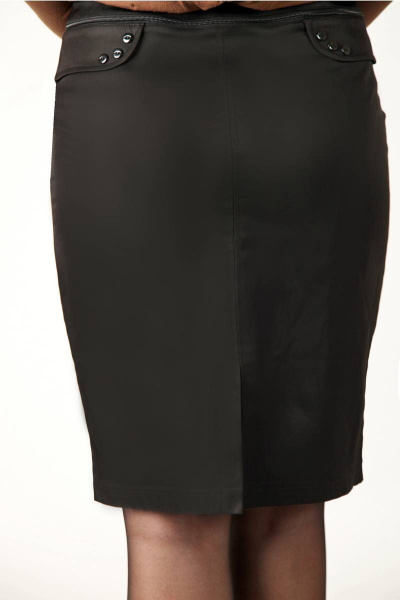 Черная юбка классический карандаш с разрезом Klever 392 черный - фото 2
