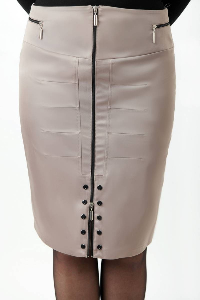 Бежевый юбка-карандаш из вискозы с разрезом Klever 392 табачный - фото 1