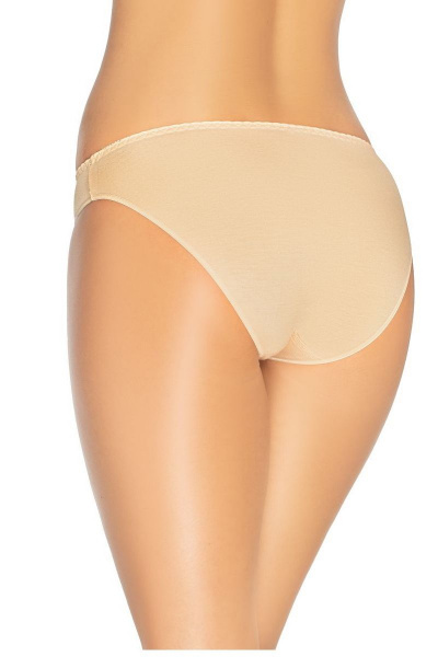 Трусы из хлопка с высокой линией талии и кружевом Teyli 130 бежевый - фото 2