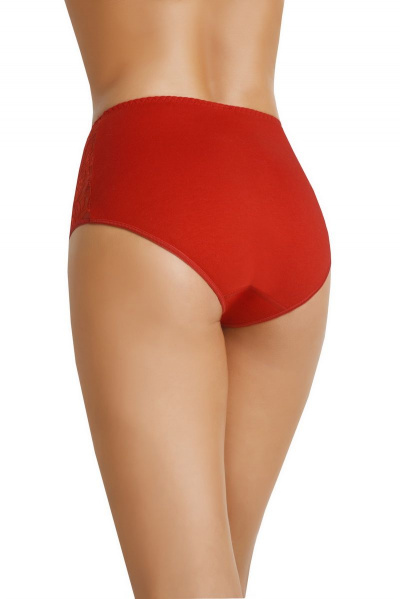Трусы с высокой линией из эластичного трикотажа и кружевом Teyli 140 красный - фото 2