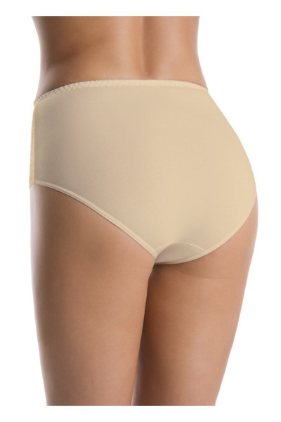 Трусы с кокеткой из кружева и средней линией из эластичного трикотажа Teyli 144 бежевый - фото 2