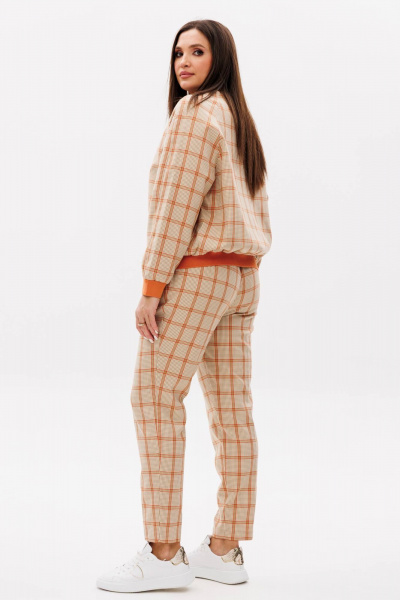 Бомбер и брюки в стиле спорт-шик с принтами для демисезона Fantazia Mod 4349 - фото 7