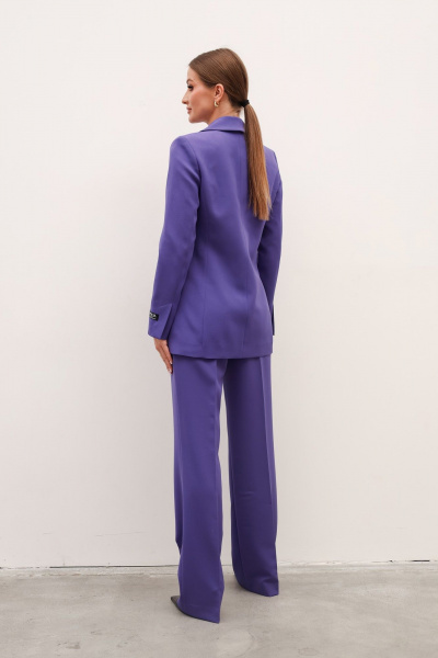 Фиолетовый костюм с брюками и жакетом из текстиля PUR PUR 11-051/10 - фото 5