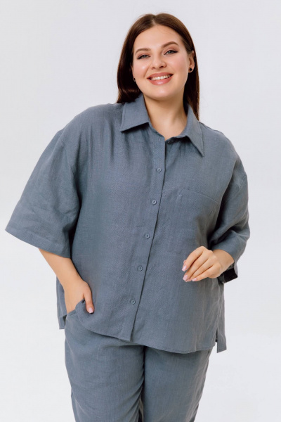 Рубашка SHLOMO 1-1-1758 серый - фото 6