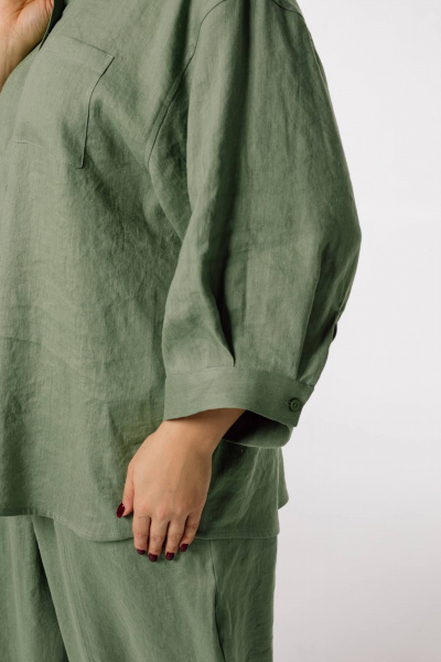 Рубашка SHLOMO 1-6-2094 хаки - фото 7