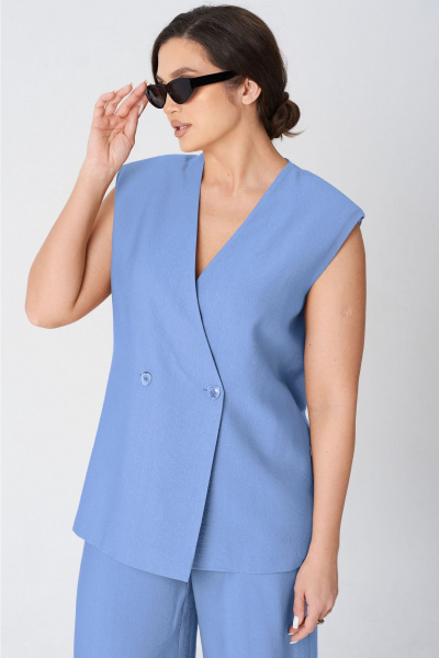 Брюки, жилет LeNata 20488 голубой - фото 9