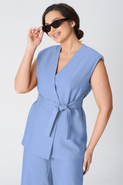 Брюки, жилет LeNata 20488 голубой - фото 6