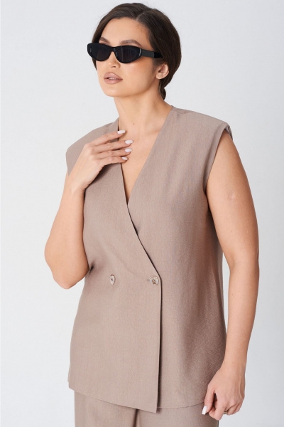 Брюки, жилет LeNata 20488 какао - фото 7