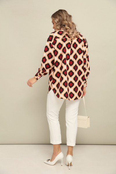 Рубашка LM М144 бордо+белый - фото 6