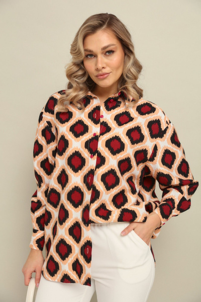 Брюки, рубашка LM К1440145 бордо+белый - фото 7