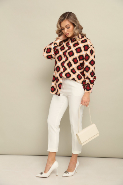 Брюки, рубашка LM К1440145 бордо+белый - фото 6