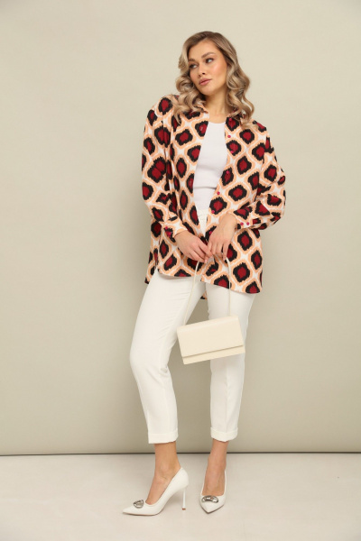 Брюки, рубашка LM К1440145 бордо+белый - фото 3