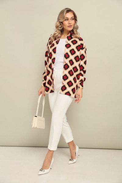 Брюки, рубашка LM К1440145 бордо+белый - фото 2